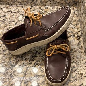 Sperry Topsider boat shoes. Brown. Size 10.5.